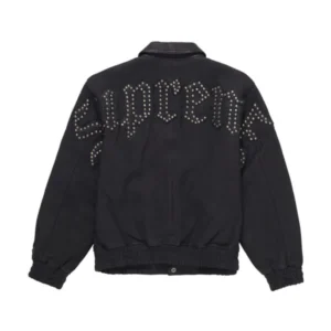 Supreme Pebbled Leather Varsity Jacket – Black